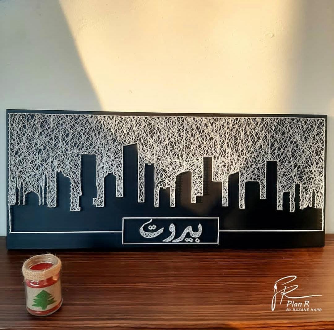 Beirut Skyline String Art